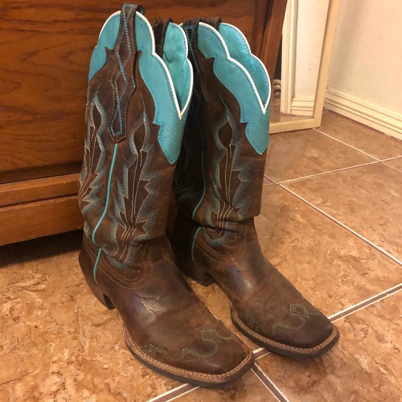 Ariat Shoes - ARIAT teal & brown boots